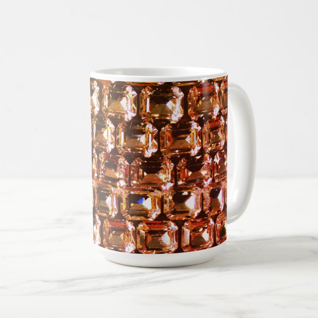 Taza De Café Diamante de imitación amarillo, diamantes amarillo (Anverso derecho)