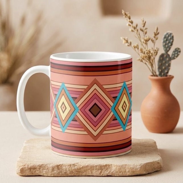 Taza De Café Diamante Multicolor Suave y Raya (Subido por el creador)