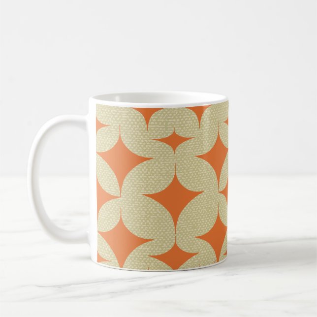 Taza De Café Diamante Naranja moderno de mediados de siglo (Izquierda)