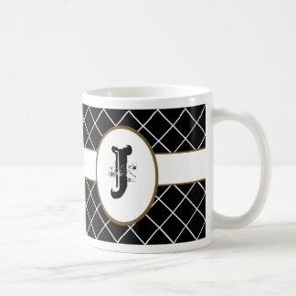 Taza De Café Diamante negro con monograma