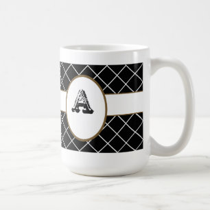 Taza De Café Diamante negro monogramado