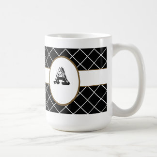 Taza De Café Diamante negro monogramado