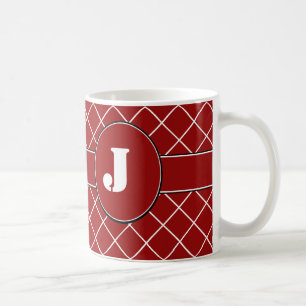 Taza De Café Diamante rojo con monograma