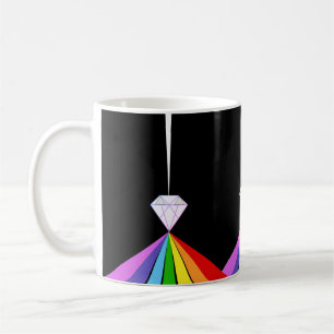Taza De Café Diamante y arcoiris elegantes