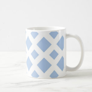Taza De Café Diamantes azules claros sobre blanco