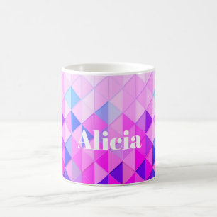 Taza De Café Diamantes Azules y Rosados