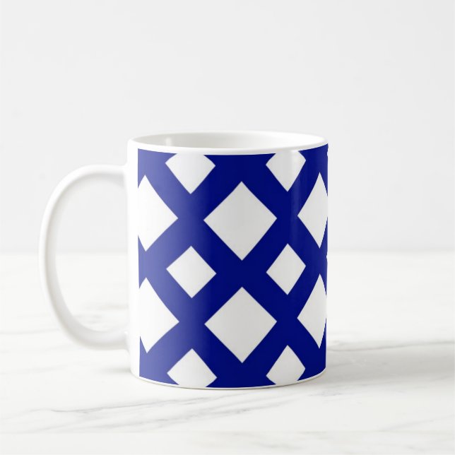 Taza De Café Diamantes blancos en la marina (Izquierda)