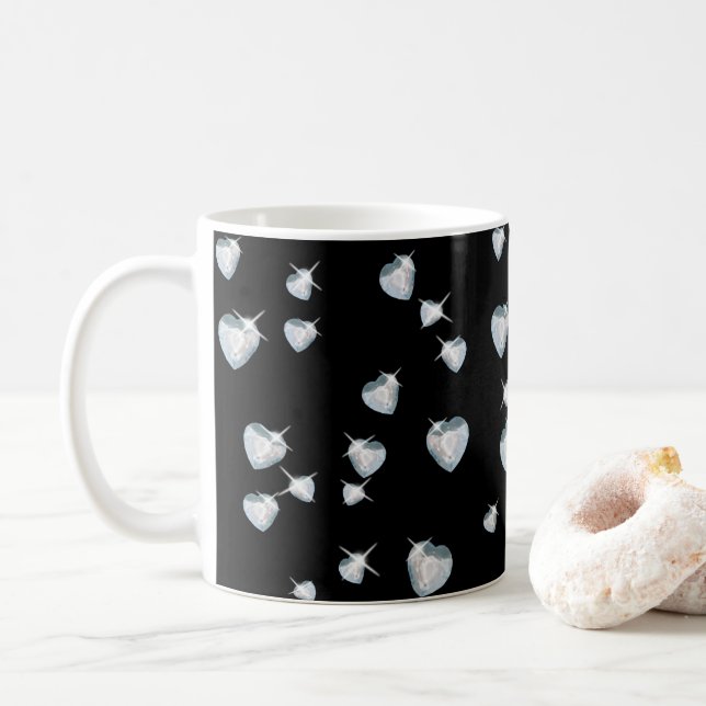 Taza De Café Diamantes de espuma cardíaca (Con donut)