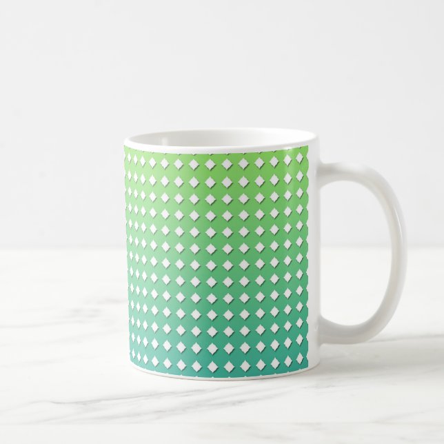 Taza De Café Diamantes de Patrón Geométrico Amarillo Turquesa (Derecha)
