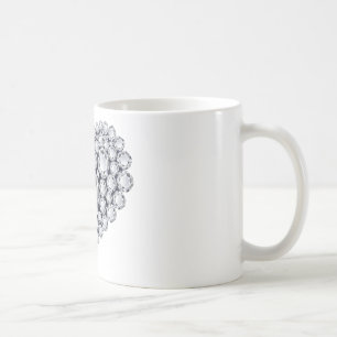 Taza De Café Diamantes en gemas de corazón negro