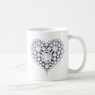 Taza De Café Diamantes gemas del corazón