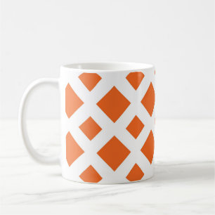 Taza De Café Diamantes naranjas sobre blanco
