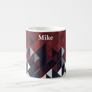 Taza De Café Diamantes negros, bronceados y blancos