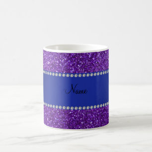 Taza De Café Diamantes púrpuras conocidos personalizados del