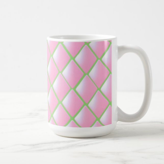 Taza De Café Diamantes rosas y verdes curados (Derecha)