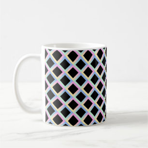 Taza De Café Diamantes simétricos negros con marcos degradados