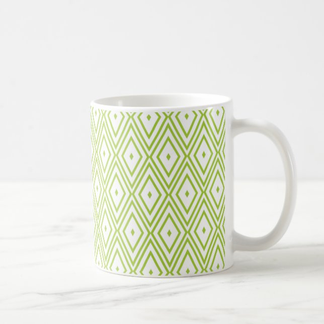 Taza De Café Diamantes verdes y blancos de cal (Derecha)