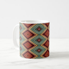 Taza De Café Diamantes y franjas de colores múltiples y suaves