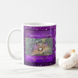 Taza De Café Diamond Dreams Purple Faux Purpurina