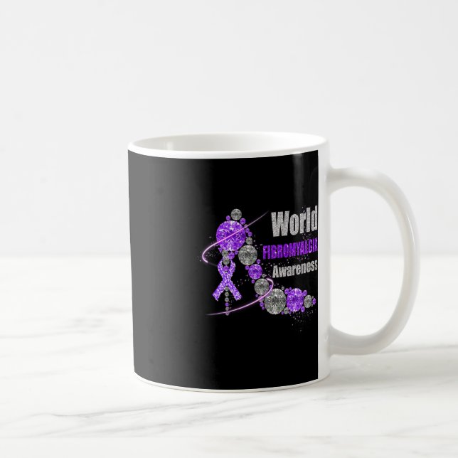 Taza De Café Diamond Shoes World Fibromyalgia Awareness Warrior (Derecha)