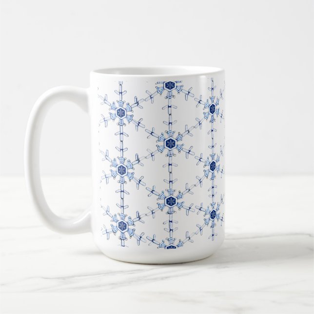 Taza De Café Diamond Snowflake Pattern (Izquierda)
