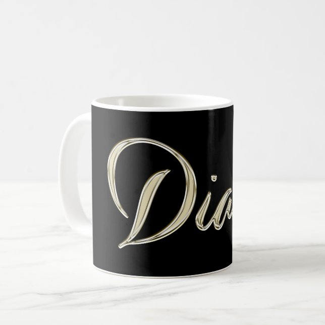 Taza De Café Diane white gold Handwriting Tasse Kaffeetasse (Anverso izquierdo)
