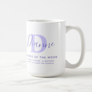 Taza De Café Dianne text blue púrpura significa tazón de café