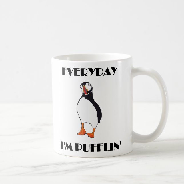 Taza De Café Diario soy pájaro del frailecillo de Pufflin (Derecha)