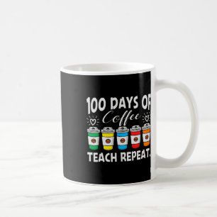 Taza De Café Días de café y caos 100 días profesor de escuela