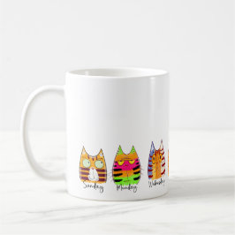 Taza De Café Días de la semana Días de gato divertidos