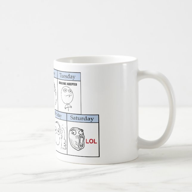 Taza De Café Días de la semana Memes (Derecha)