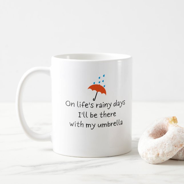 Taza De Café Días lluviosos Graciosa Cuta Romántica Coffee Mug (Con donut)