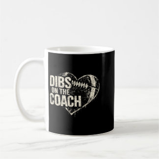 Taza De Café Dibs En El Corazón De Fútbol Del Entrenador Esposa