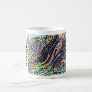 Taza de café dibujada mano #anxiety colorida del