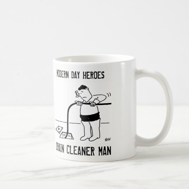 Taza De Café Dibujar hombre más limpio (Derecha)