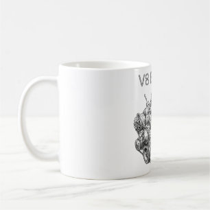 Taza De Café dibujo a lápiz del motor V8