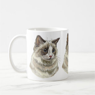 Taza De Café Dibujo a mano de gato Ragdoll luffy