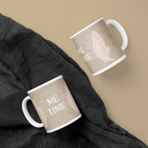 Taza De Café Dibujo abstracto de línea de rama de tiempo Boho M