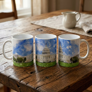 Taza De Café Dibujo al pastel del Capitolio de los Estados Unid