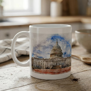 Taza De Café Dibujo al pastel del Capitolio de los Estados Unid