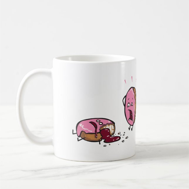 Taza De Café Dibujo animado asesinado divertido del buñuelo (Izquierda)