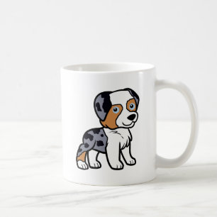 Taza De Café dibujo animado azul australiano del merle