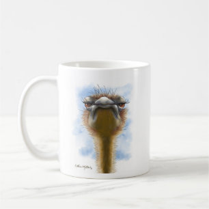 Taza De Café Dibujo animado de avestruz indignada