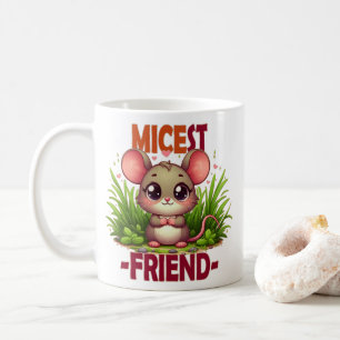 Taza De Café Dibujo animado de bebé ratón divertido juego de pa