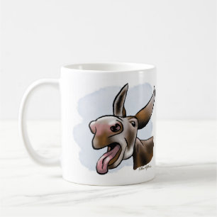 Taza De Café Dibujo animado de burro loco divertido