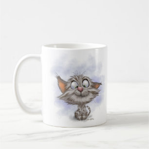 Taza De Café Dibujo animado de gatito atigrado divertido