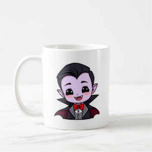 Taza De Café Dibujo animado de Halloween de vampiro Chibi Dracu