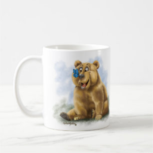 Taza De Café Dibujo animado de mariposa y oso
