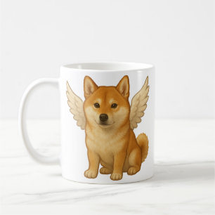 Taza De Café Dibujo animado de perro Shiba Inu angelical lindo