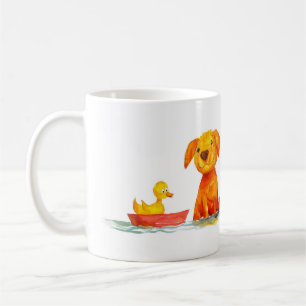 Taza De Café Dibujo animado de perro y pato